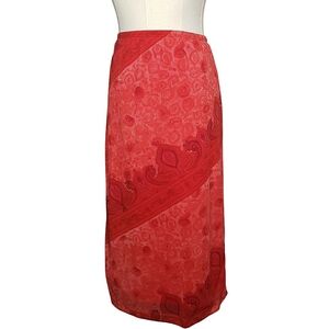 Y2K Sheer Mesh Pull-on Skirt Floral Paisley Vintage Whimsigoth Fairygoth Lined